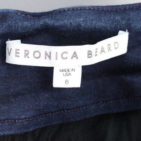 VERONICA BEARD Dark Indigo Blue Back-Zip Denim Leggings Skinny Pants Size 6 - Picture 5 of 6